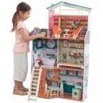 Casuta de papusi din lemn Marlow Dollhouse EZ Kraft Assembly cu lumini sunete si pat rabatabil Kidkraft